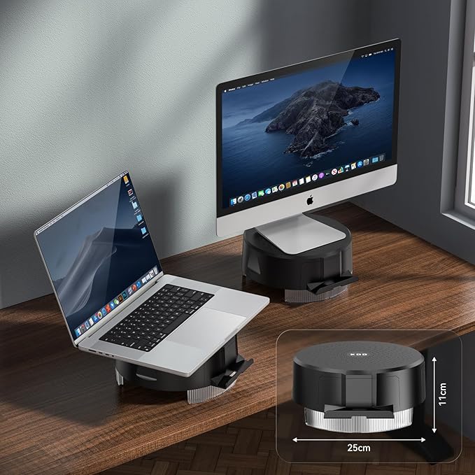 KDD Monitor Stand Riser with Drawer - Computer Monitor Stand for Desk with Storage /Phone Holder/Pen Tray - Desk TV Shelf, Laptop Printer, Organizer Stand for Home & Office