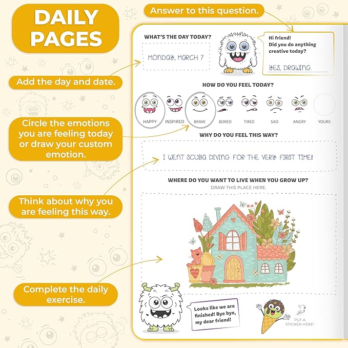 Clever Fox Kids’ Journal – Daily Feelings & Gratitude Notebook for 8+ Children – Child’s Planner & Mood Tracker for Journaling & Writing (Lemon)