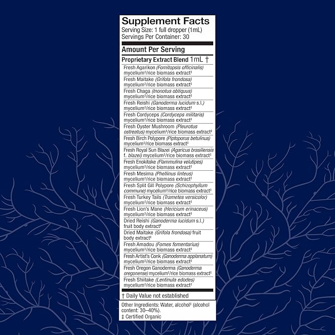 Host Defense MyCommunity Extract - 17 Species Blend Mushroom Supplement for Immune Support - Extract with Lion's Mane, Reishi, Chaga, Cordyceps, Turkey Tail & More - 1 fl oz (30 Servings)*