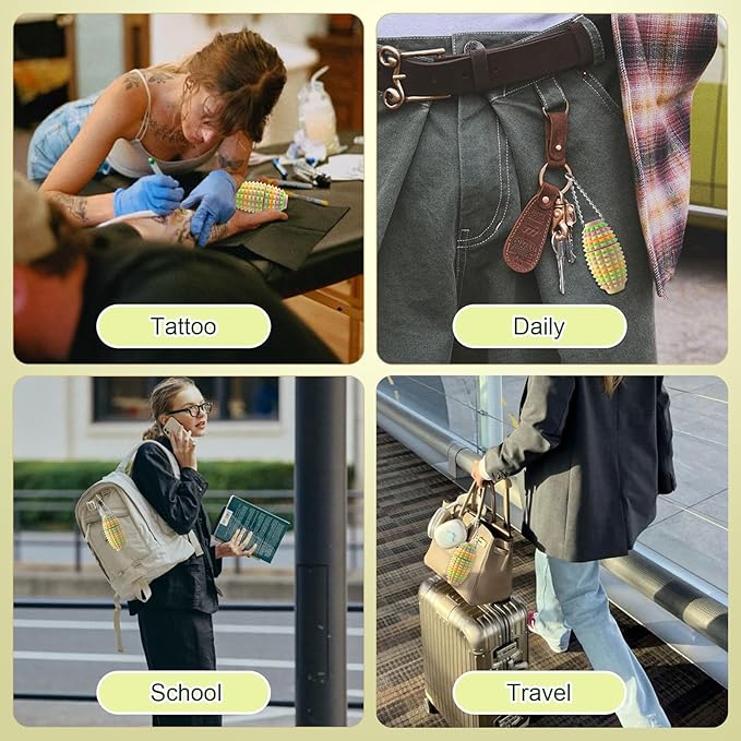 Little Ouchies Spiky Fidget Keychain, Pain Stim Sensory Toy for Adults | 3-in-1 Spinner, Clicker & Roller, Ergonomic Palm Grip, Stress & Anxiety Relief, Ideal for Friends & Family