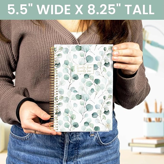 bloom daily planners 2025-2026 Academic Year Daily Planner (July 2025 - July 2026) - A5 Weekly & Monthly Calendar Agenda Organizer Book with Stickers - 5.5" x 8.25" - Boho Greenery