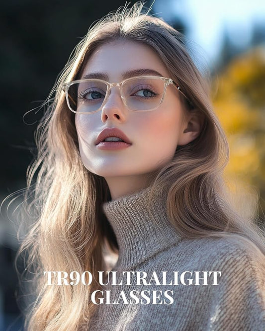 Cyxus Blue Light Blocking Glasses Men Women Computer Gaming Glasses Rectangle TR90 frame Anti Eyestrain UV400 Clear