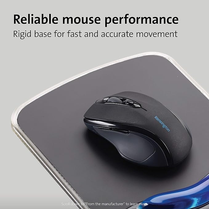 Kensington Duo Gel Mouse Pad with Wrist Rest, Ergonomic Wrist Support for Pain Relief, Comfortable Non-Skid Gel Pad for Computer, Laptop, Office & Home 9.6" x 7.6", Blue K62401AM