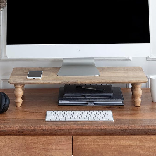 Anji Mountain Monitor Stand - Desktop Organizer & Laptop Riser, Ergonomic Monitor Riser, Space-Saving Monitor Stand for Desk, Durable Construction, Easy Assembly, Ideal for Home & Office,Mango