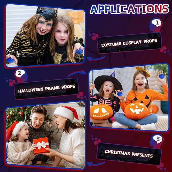 Leitee 12 Pcs Brain Stress Balls Bulk Large Halloween Brain Toys PU Hand Muscle Exercise Pressure Ball Funny Stress Relief Toy for Teens Adult Improving Grip Strength Prop(Blue)