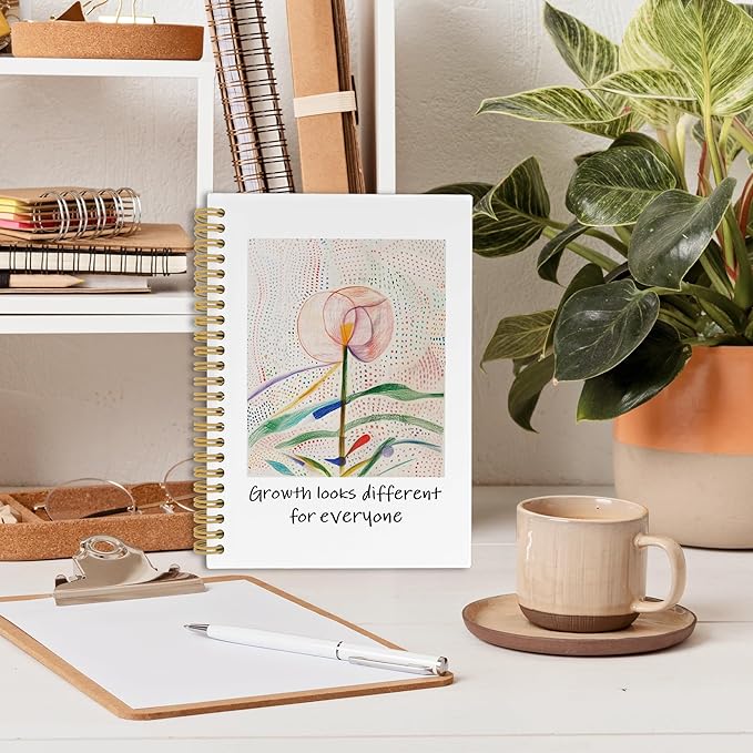 Mental Health Motivational Journal Notebook, Inspirational School Office Supplies for Students Coworker, Growth Looks Different for Everyone Hardcover Spiral Notebook 5.5x8.3 Inch