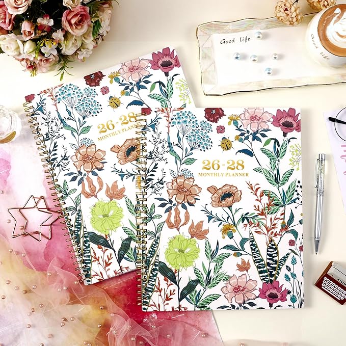 2026-2028 Monthly Planner/Calendar - 3 Year Monthly Planner 2026-2028, Jan. 2026 - Dec. 2028, 9" × 11" Calendar Planner 36-Month with Tabs, Twin-Wire Binding, Two-Side Pocket, Celebrity Quotes ＆ Notes