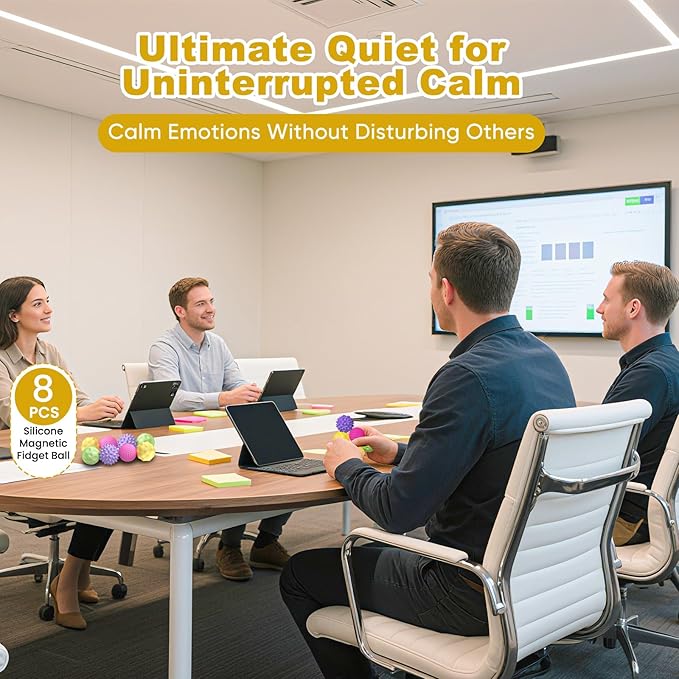 4 Pieces Fidget Toys Adults Magnetic Fidget Balls Silicone Magnetic Fidgets Anxiety Relief Items for Anxiety ADHD Portable Desk Toys for Office Travel Home Party Gift Class Prizes(Colorful, 4)