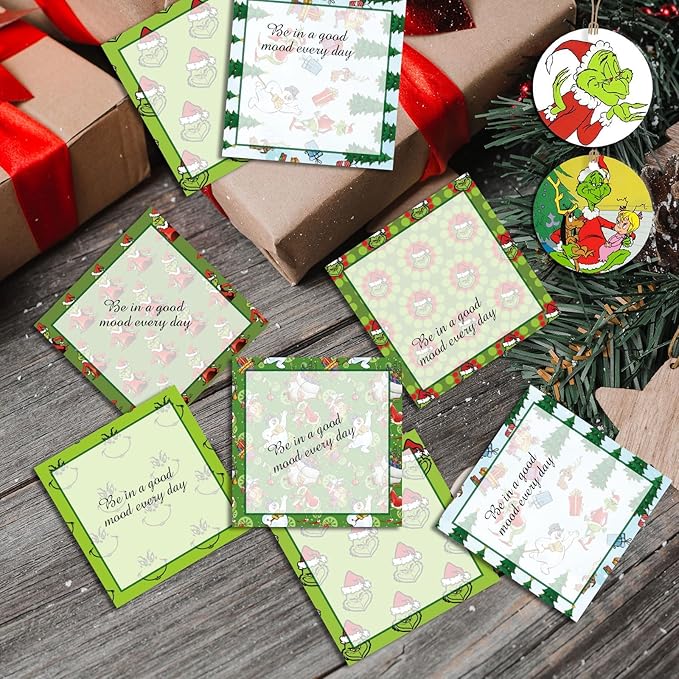 9 Pieces Christmas Sticky Notes Christmas Design Self-Adhesive Note Pads Winter Sticky Memo Notes for School Office Home Supplies Students Teachers Gift