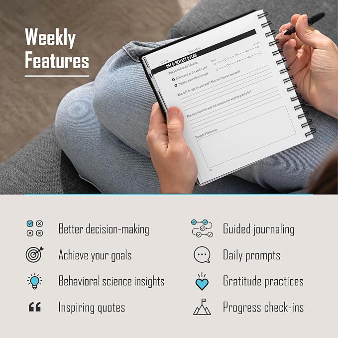 The Behavior Shift Brain Shift Journal: Decisions & Goals - Productivity Planner with Guided Prompts for Personal growth, Goal & Decisions - Gratitude & Manifestation journal -13 Week Self Care Tool
