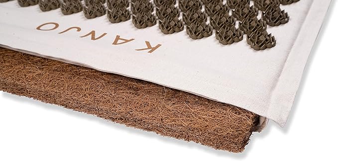 Kanjo Coconut Acupressure Mat with Carry Bag | Eco Friendly Coconut Fiber Core | Neck, Back & Shoulder Pain Relief | Promotes Stress Relief, Relaxation and Headache Relief
