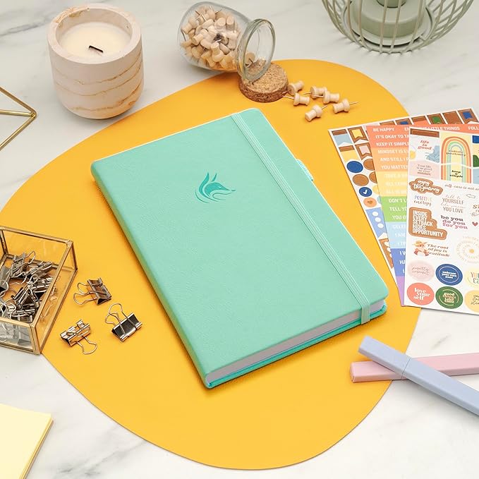 Clever Fox Positivity Journal – Daily Gratitude & Affirmation Journal with Prompts – Motivational Mental Health Journal for Women & Men with Habit Tracker – Lasts 6 Months, A5 Size (Mint)