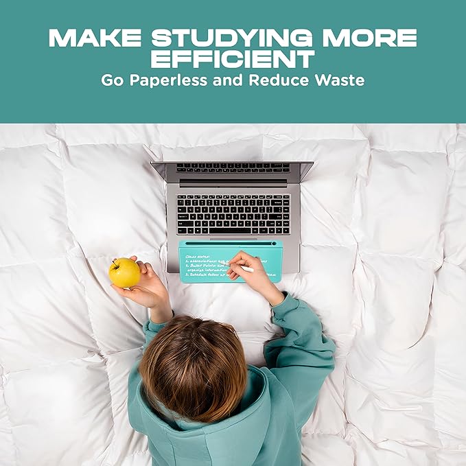 Glass Desktop Whiteboard for Quick Notes & Reminder – Desk Storage with Drawer – Compact Desk Organizer Whiteboard – Small Dry Erase Board - Desktop Accessories for Home Office (Turquoise)