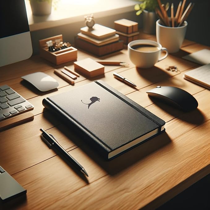 Daily Planner, Calendar & Life Organizer to Improve Time-Management, Productivity & Happiness | Vegan Leather Hardcover Notebook with Blank Dates, Undated 6 Months Hourly Planner for Men & Women, 24 Hour Agenda (Black)