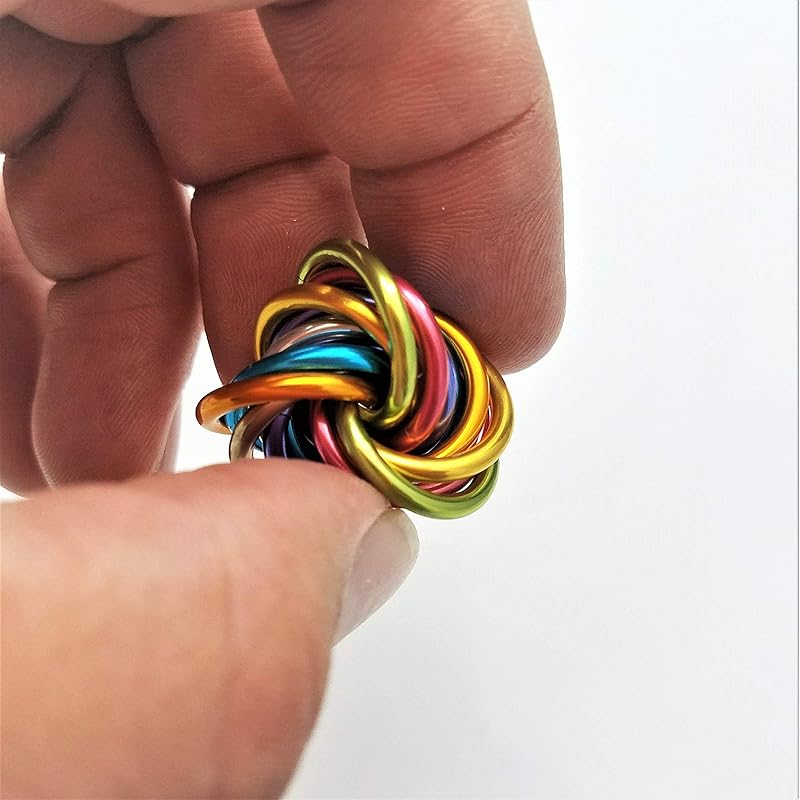 Möbii Fidget Ball (Solid Color): Quiet Mobius ADHD Anxiety Stim Stress Relief Toy Tool for Home Travel Office or Desk (Small, Full, Caramel)