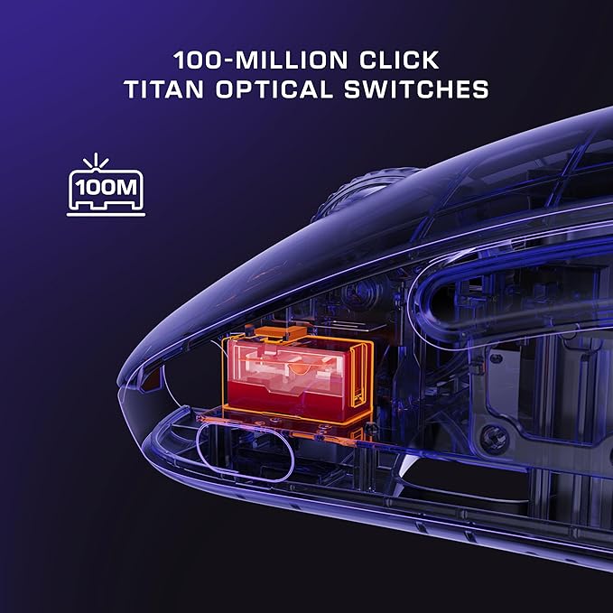 Turtle Beach Burst II Pro - 2.4GHz Wireless Esports Gaming Mouse, 8K Polling, 57g Ultra Lightweight, 150-Hr Battery, Optical Switches, Symmetrical, 30K DPI Optical Sensor, 8 Inputs, Bluetooth - White