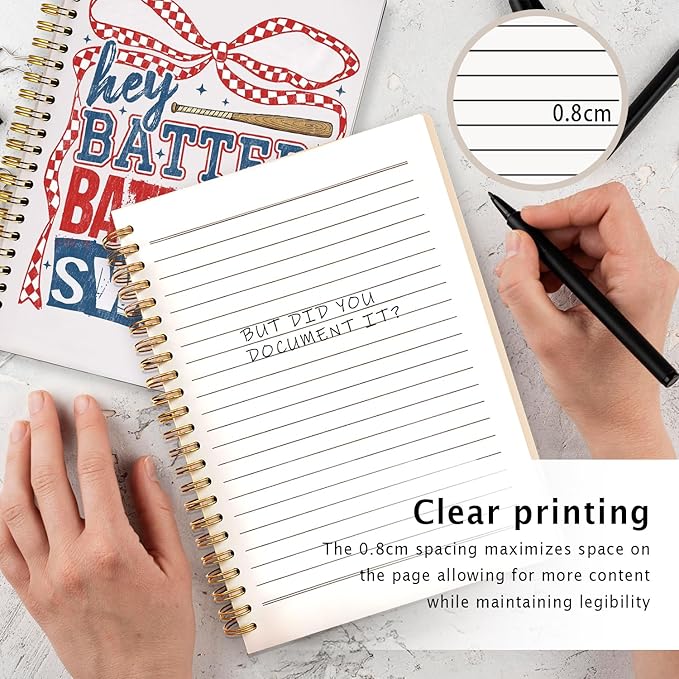 Checkered Coquette Bow Baseball Notebook, Baseballs Lover Gifts Notebooks for Note Taking, Baseballs Player Gifts Journal, Baseball Batter Batter Swing Journals for Writing, 5.5x8.3 Inch