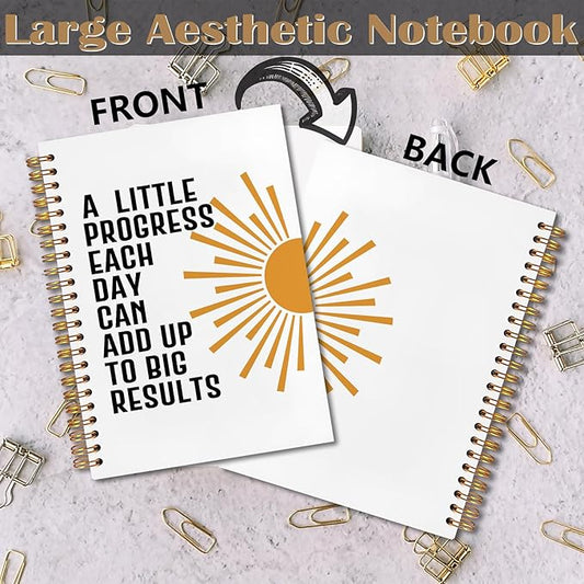 Inspirational Mental Health Spiral Notebook 5.5x8.3, a Little Progress Each Day Can Add Up to Big Results Motivational Journal, Inspirational Mental Health Gifts for Women
