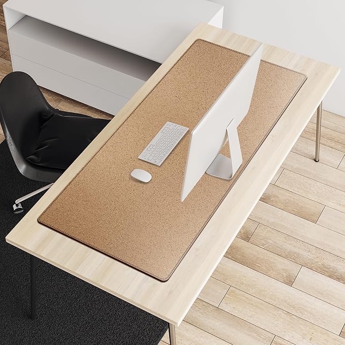 Vyaaa Leather Desk Pad, 40“ x 24” XXL Large Desk Mat, Large Mouse Pad on Top of Desks for Computer, Gaming, Home or Office (Brown)