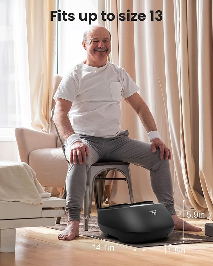 Snailax Shiatsu Foot Massager Machine with Soothing Heat, Deep Kneading, Air Compression, Improve Blood Circulation and Foot Wellness,Relax for Home or Office Use