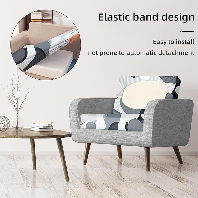 8Pcs Stretch Patio Cushion Coversfor Outdoor Couch Cushion Covers Replacement,Outdoor Sofa Covers Patio Slipcovers Couch Cover,Washable Furniture Cover (Pattern 1, Cover Only)