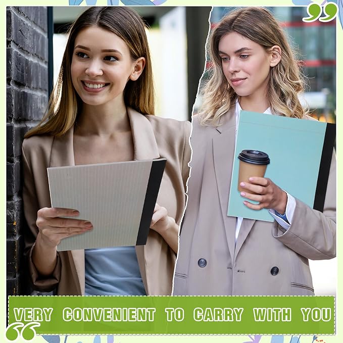 Lincia 6 Pcs 11" x 9.5" Legal Pads College Ruled Notepad Landscape Notebook Horizontal Lined Notebook 80 Gsm Assorted Colors Paper Pastel Writing Pads for School Office, 40 Sheet (Natural Color)