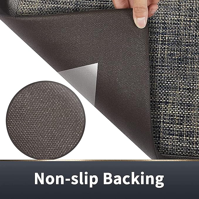 J&V TEXTILES Hillside Oversized Oil- and Stain-Resistant Anti-Fatigue Kitchen Mat (2-Pack Espresso)*