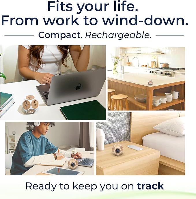 Mindsight Focused Activity Timer & Tracker | Promotes Work Life Balance & Productivity | Pomodoro 'Plus' w/ 5 Fixed timers + 5 curated Wellness Activities | Office Desk Accessory | Mindfulness | ADHD