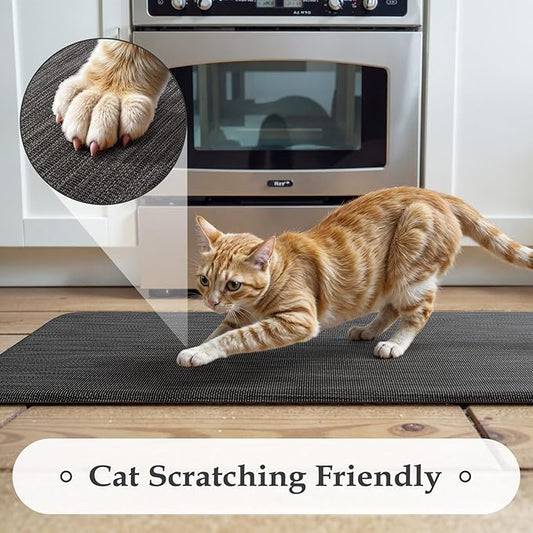 KIMODE Anti Fatigue Kitchen Mats 17"x47"+17"x29", Dark Grey Farmhouse Kitchen Rugs Sets of 2, Paded Kitchen Floor Mats, Textilene Kitchen Mat for Floor Non Slip, Standing Mat for Laundry Sink Desk