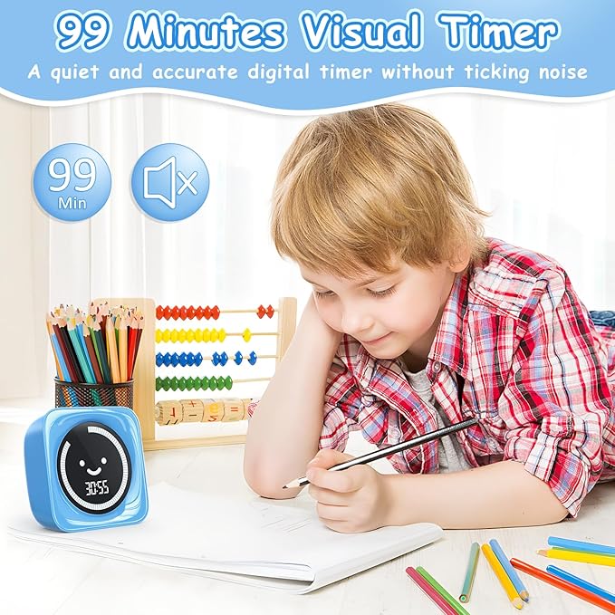 Visual Timer for Kids, 99 Minute Digital Cute Kids Visual Timer Classroom Timer for Homeschool Supplies Study Teaching Time Management Tool Countdown Timer