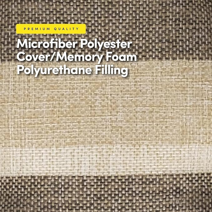 Sweet Home Collection Chair Cushion Memory Foam Pads Tufted Slip Non Skid Rubber Back U-Shaped 16.5" x 15.5" Seat Cover, 4 Pack, Bradford Beige/Brown