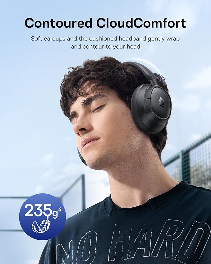 Baseus Bass BH1 NC Adaptive Active Noise Cancelling Headphones, Real-Time Adaptive Hybrid ANC, SuperBass 2.0, LDAC Hi-Res Sound, 80H Playtime, 5-Mic AI Clear Calls, Comfortable Fit, Bluetooth 6.0