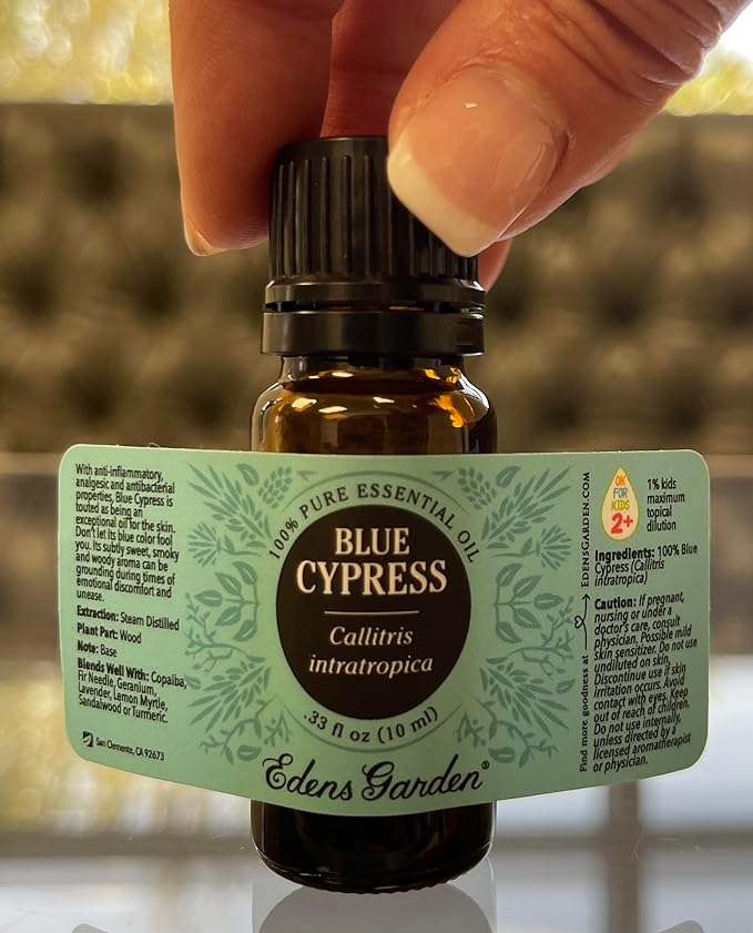 Edens Garden Cypress- Blue Essential Oil- 100% Pure Premium Grade, Undiluted, Natural, Therapeutic, Aromatherapy, The Best for Diffuser, Skin, Candle, Kid Safe 10 ml (.33 fl oz)