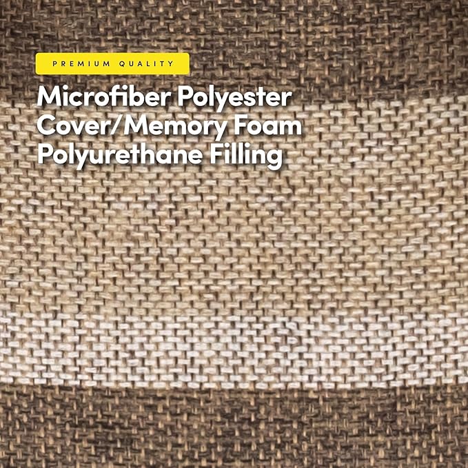 Sweet Home Collection Chair Cushion Memory Foam Pads Tufted Slip Non Skid Rubber Back U-Shaped 17" x 16" Seat Cover, 6 Count (Pack of 1), Bradford Chocolate/Beige