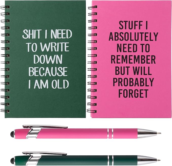 GioXtra Office Spiral Journal Notebook - 2Set Humorous Wicked Quote A5 Lined Pages Spiral Journal College Ruled Hardcover Notebook Work Note Taking Supplies Thick Paper Subject Boost Productivity