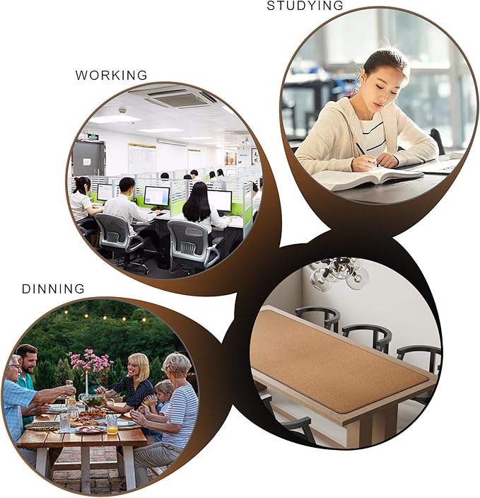 MAIDERN Leather Desk Mat, (5XL) 70.8” x 31.5” Reversible Office Desk Pad Mat, Cork & Leather Large Mouse pad for Desk, Waterproof Computer Desk Mat for Gaming Home Office (Black)