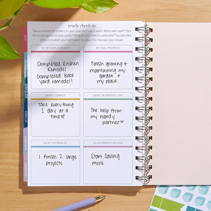 Inspired by Erin Condren A5 Undated Weekly & Daily Planner – 12-Month Spiral Agenda, Non-Dated Monthly Planner with Stickers, Water Garden Design (January 2025 - December 2025)