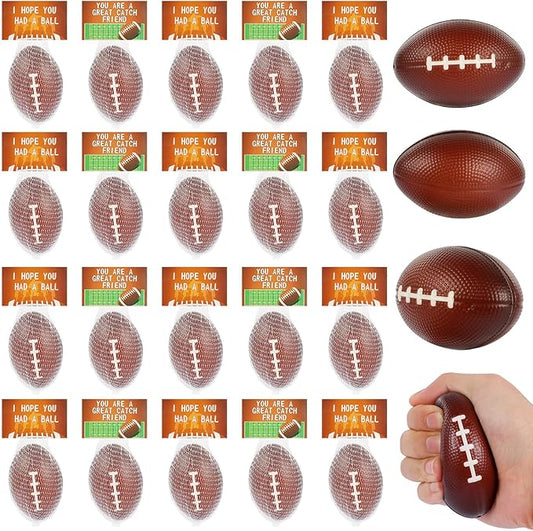 LiYiQ 24Pcs 2.36 Inch Football Stress Balls Football Party Favors for Kids Football Decorations Football Goodie Bag Stuffers for Kids Classroom Exchange