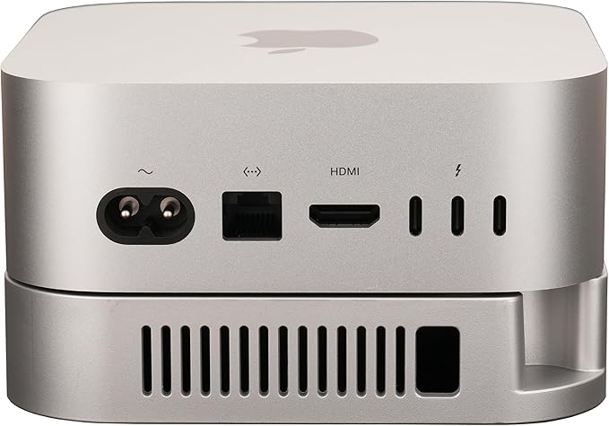 Mac mini M4 Stand, Silver Holder for Mac mini M4/M4 Pro 2024 Ventilation Heat Dissipation Cooling Desk Mount Accessories