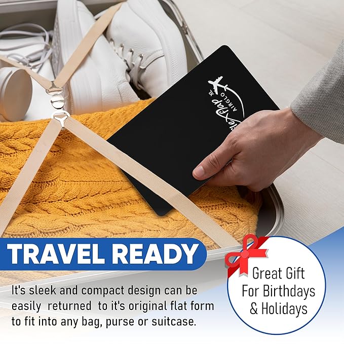 Airplane Travel Essentials for Flying Flex Flap Cell Phone Holder & Flexible Tablet Stand for Desk, Bed, Treadmill, Home & in-Flight Airplane Travel Accessories - Travel Must Haves Cool Gadgets (XL)