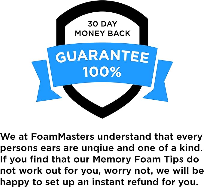 Foam Masters Memory Foam Ear Tips for AirPods Pro 1st & 2nd Gen | Comfortable | Secure | Better Noise Cancellation | Version 3.0 Replacement Buds (Large - 3 Pairs, Black)