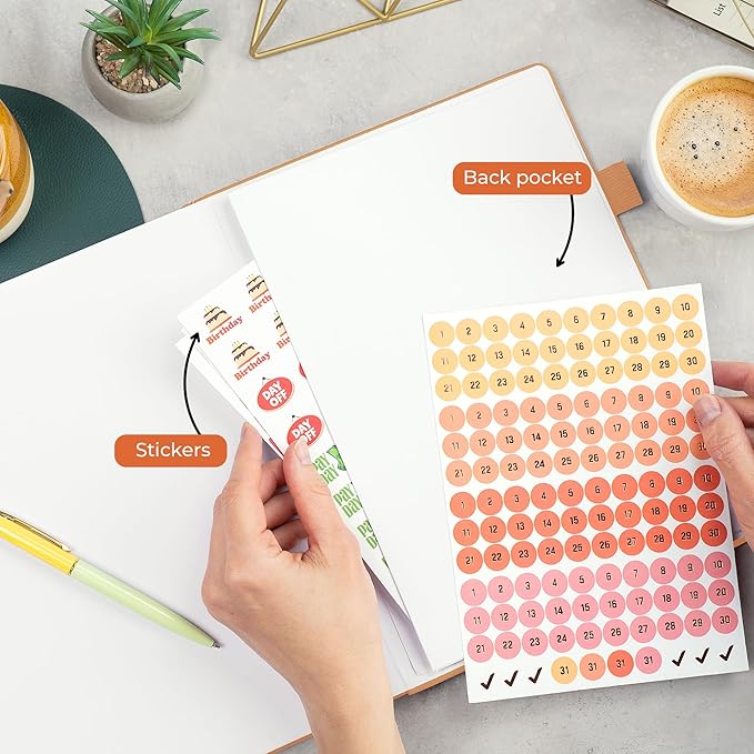 Clever Fox Appointment Book – Hourly Schedule Planner with 15-Minute Increments – Time Box Planner for Daily Work & To-Dos – Weekly & Monthly Spreads, Undated, Hardcover, 8.3x11″ (Sandstone)