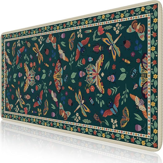 iCasso Desk Mat, Desk Matt for Desktop, Cute Desk Pad Mat, XXL Large Mouse Pad for Desk, Anti-Slip Big Mousepad with Stitched Edges, Keyboard Pad Mouse Mat for Computer(Green)