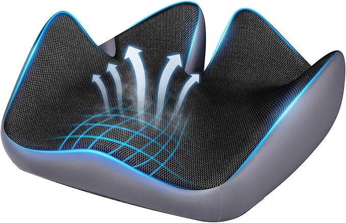 Seat Cushion,Office Chair Cushion Pressure Relief Seat Cushion for Tailbone Pain,High-Density Memory Foam Ergonomic Cushions Long Sitting,for Office Chair Car Seat,with Anti-Slip Base,All Day Comfort
