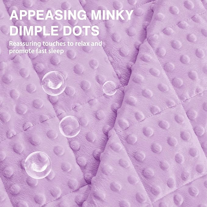 yescool Weighted Blanket 7 lb Light Purple Cooling Weighted Throw Blanket Minky Plush Heavy Blankets Microfiber Small Blankets Fleece Warm Weighted Comforter, 40 * 60in