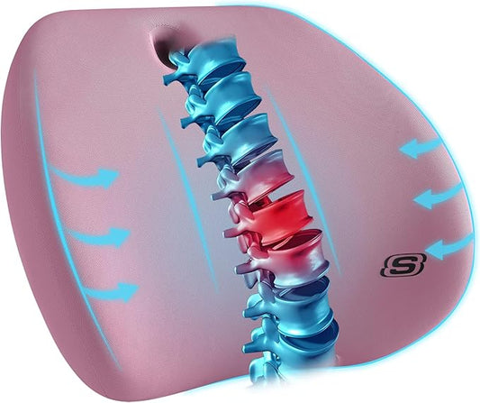 Skechers Lumbar Support Pillow for Office Chair,Memory Foam Lumbar Pillow,Lower Back Pain Relief Lumbar Pillow,Ergonomic Design Back Support Pillow for Office Chair,Car,Home,Travel,Purpie