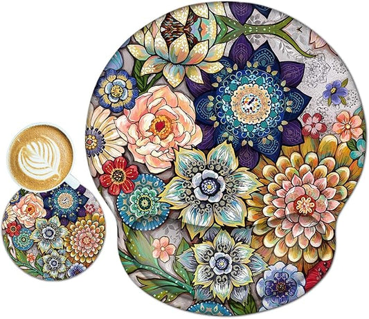 ToLuLu Mouse Pad Wrist Rest Support Gel, Ergonomic Mouse Pads with Non Slip PU Base, Mouse Wrist Rest Pad for Laptop Computer Home Office Working Gaming Pain Relief, Beautiful Flo