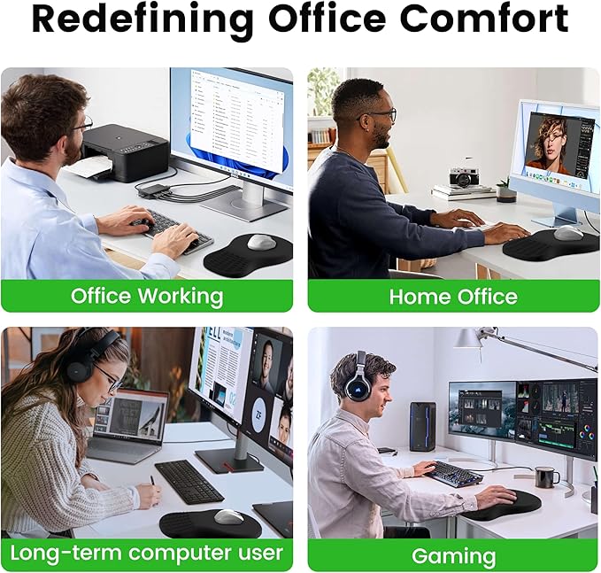 MEKASS Ergonomic Mouse Pad with Wrist Rest, Memory Foam Mousepad for Carpal Tunnel Pain Relief, Desk Computer Wrist Support Mouse Pad with Non-Slip PU Base for Office Home (Sunflower)