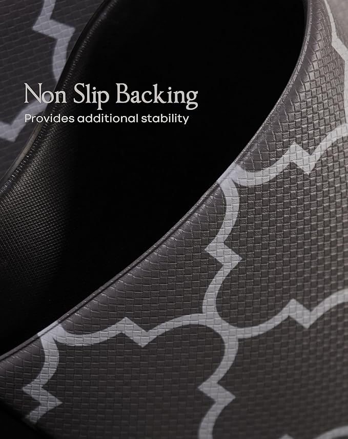 Anti-Fatigue Kitchen Mat Set – 2-Piece Memory Foam Cushioned Mats for Standing – Grey Lantern, 18×30 & 18×60, 0.4 in Thick, Waterproof, Non-Slip – Homergy