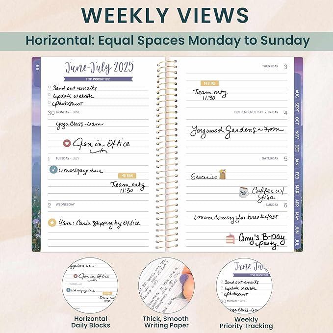 bloom daily planners 2025-2026 Academic Year Pocket Planner (July 2025 - July 2026) - 4” x 6” MINI Weekly Monthly Agenda Organizer & Calendar Book - Mystical Mountains